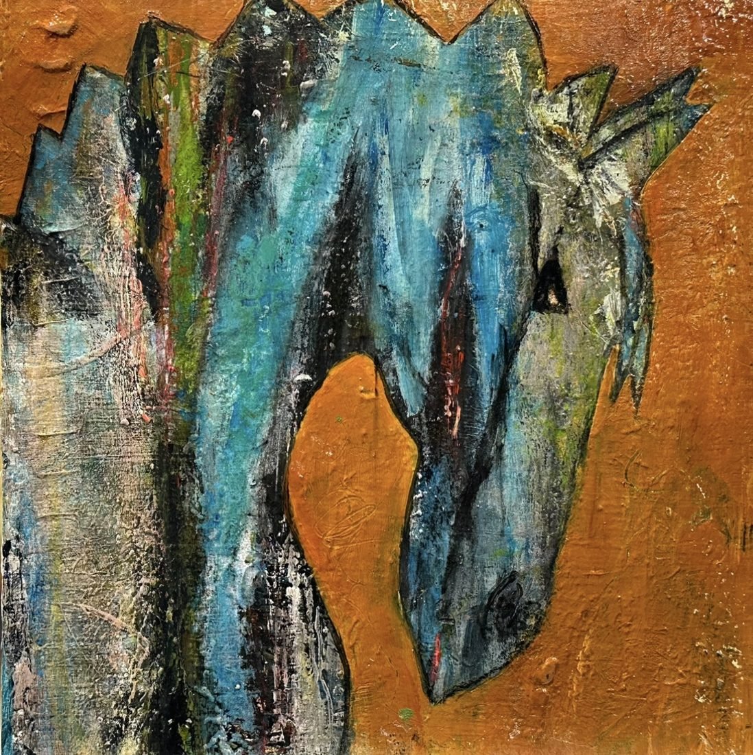 Blue horse, painting